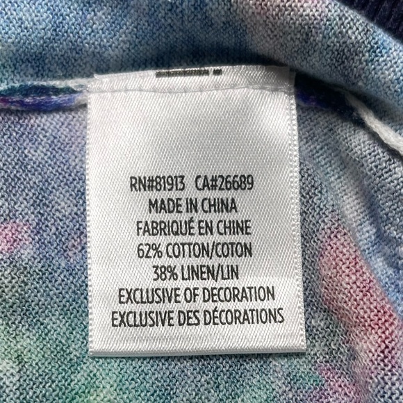 NWT Robert Graham Men Sweater Swell Colorful Print Linen Blend Crewneck L $178 - Picture 10 of 11